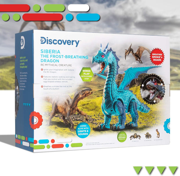🐉 Remote Control Dragon Toy with Mist Breath, Lights, Sound, and Wing Motion