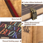 Adventure Book DIY Scrapbook Kit – 148 Pages with 3D Embossed Leather Cover & Full Accessories