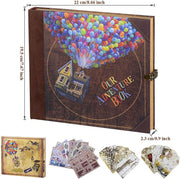 Adventure Book DIY Scrapbook Kit – 148 Pages with 3D Embossed Leather Cover & Full Accessories