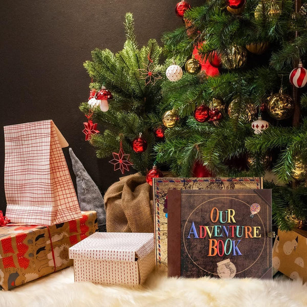Adventure Book DIY Scrapbook Kit – 148 Pages with 3D Embossed Leather Cover & Full Accessories