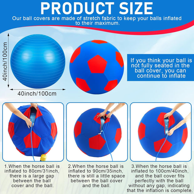 40-Inch Giant Horse Play Ball – Anti-Burst with Cover & Pump