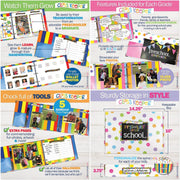 School Keepsake Kit – Soft Polka Dot Memory Book & Gift Box Set | From Preschool to College
