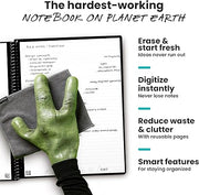 Reusable Spiral Notebook – Letter Size 8.5x11 | Black | Lined Pages | App-Connected & Erasable Design