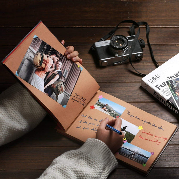 Adventure Book DIY Scrapbook Kit – 148 Pages with 3D Embossed Leather Cover & Full Accessories