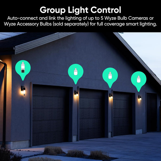 2K HD Wireless Security Camera – Indoor/Outdoor Color Night Vision | Dimmable LED Bulb & 160° Wide-Angle | AI Detection & Voice Assistant Support