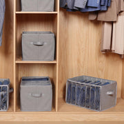 Upgraded Closet Clothes Organizer | 7-Compartment Transparent Pants Divider