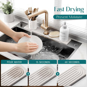 Diatom Sink Drying Stone Mat – Quick-Dry Water Absorbing Tray for Kitchen & Bathroom