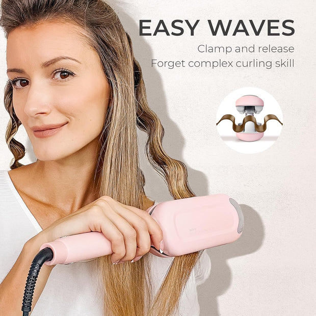 Beach Waves Curling Iron – Ionic Deep Waver with Ceramic 3-Barrel Design | Dual Voltage