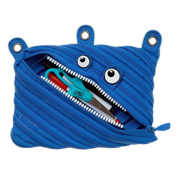 Monster 3-Ring Pencil Case – Fun Zipper Pouch with Wide Opening