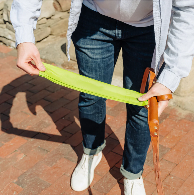 Premium Leather Dog Leash with Dual Rollers | 5.5 ft, Durable Brass Hardware