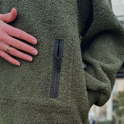 Khaki Hoodie with Pet Carrier Pocket – Cozy Style with Functional Design