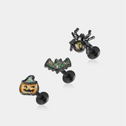 Halloween Nose Stud Set – 3pcs Gothic Sparkle Design