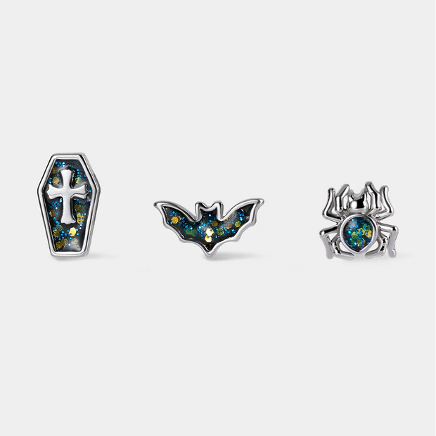 Halloween Nose Stud Set – 3pcs Gothic Sparkle Design