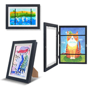 Kids Art Frame – Front-Opening & Replaceable | A4 Display & Storage Frame | For 2D/3D Artwork | Wall-Mounted White Frame