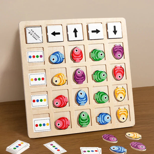 🐟 Looking for Direction – Wooden Educational Board Game for Kids