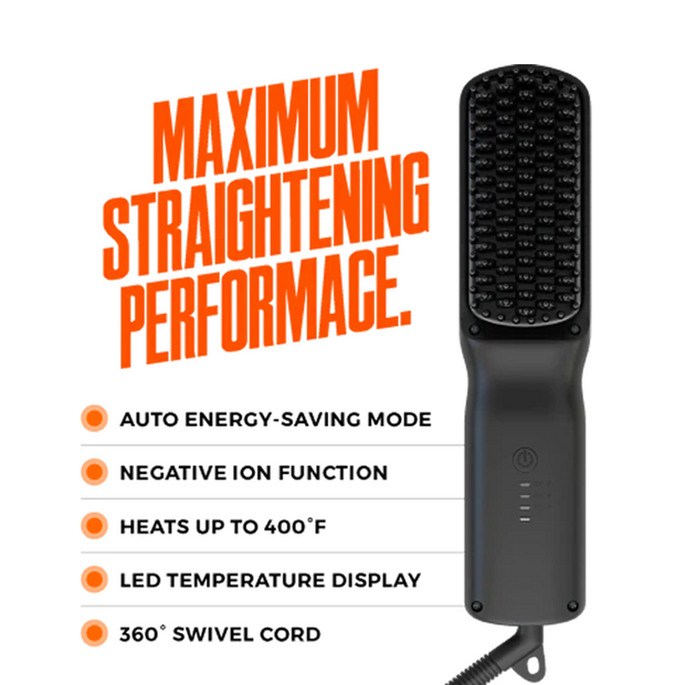 2-in-1 Beard Straightener – Ionic Heating Brush for Men’s Grooming