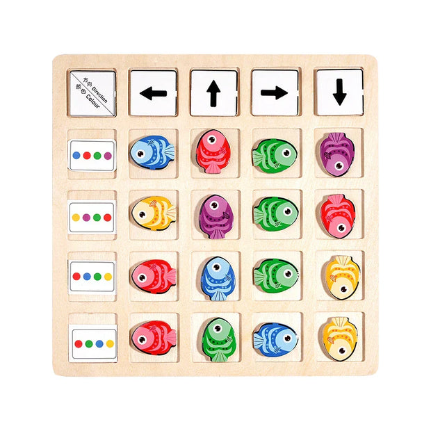🐟 Looking for Direction – Wooden Educational Board Game for Kids
