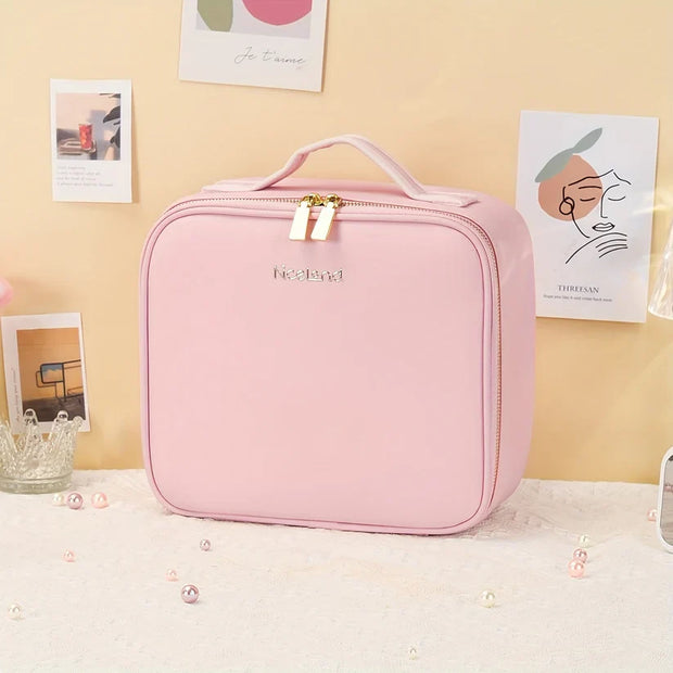 Makeup Storage Box with LED Mirror – Adjustable Compartments