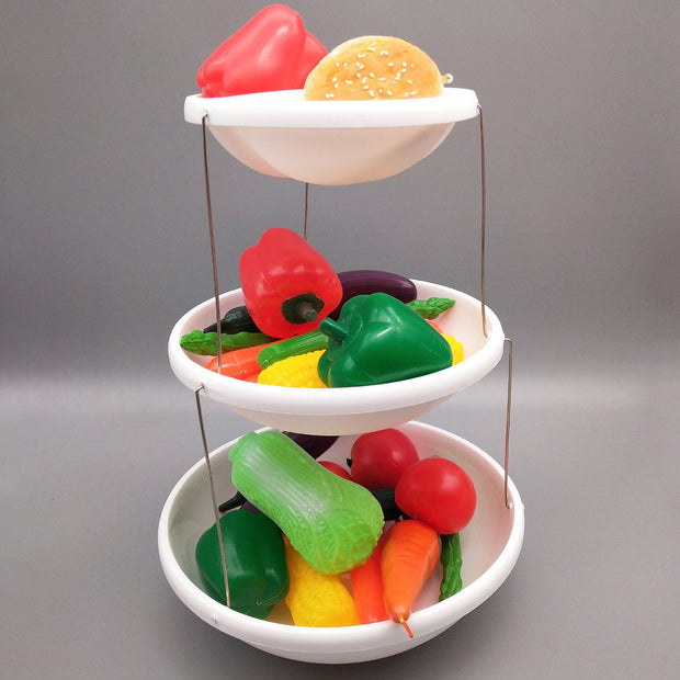 2/3 Tier Twist Fold Party Bowl Serving Plate – Collapsible Snack & Fruit Platter