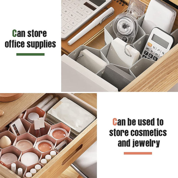 Honeycomb Drawer Organizer – 2 Pack Divider for Socks, Underwear, Bras, Ties, Belts & Scarves