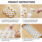 Honeycomb Drawer Organizer – 2 Pack Divider for Socks, Underwear, Bras, Ties, Belts & Scarves