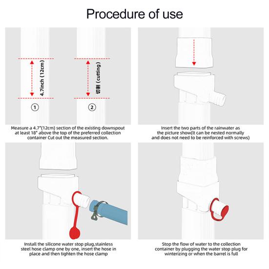 Rain Barrel Diverter – Adjustable Downspout Rainwater Collection Kit