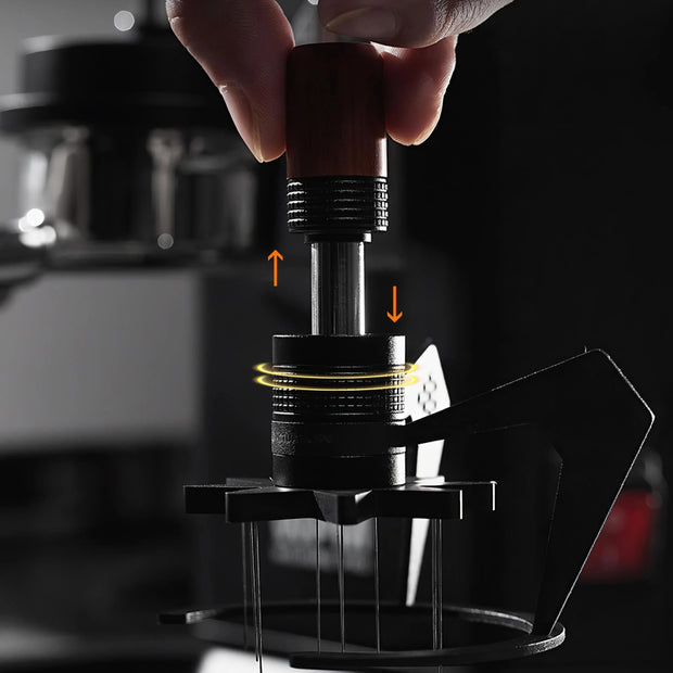 Gear Rotation WDT Tool – Espresso Distribution & Dosing Funnel 2-in-1