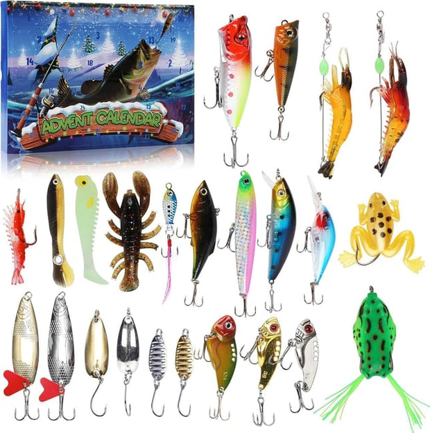 2025 Christmas Advent Calendar, Fishing Gear Set, Lures, Fun Fishing