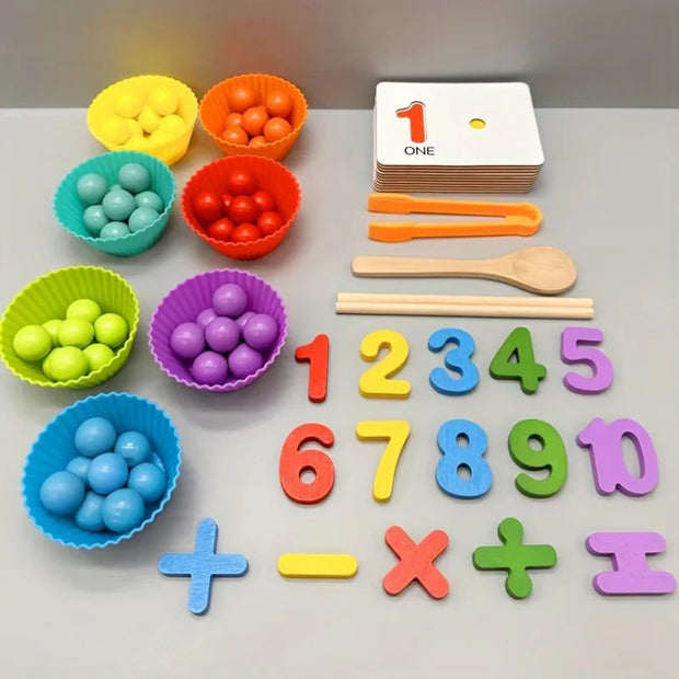 Montessori Wooden Arithmetic Learning Toy Set – Educational Counting & Sorting Game