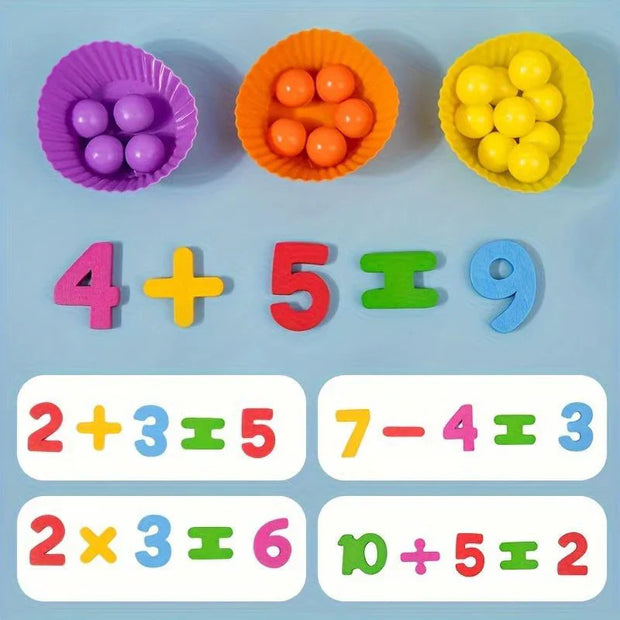 Montessori Wooden Arithmetic Learning Toy Set – Educational Counting & Sorting Game