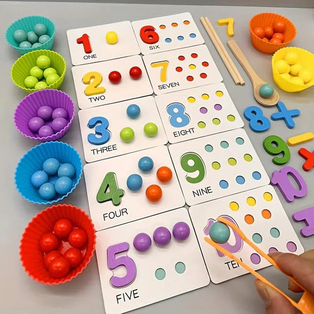 Montessori Wooden Arithmetic Learning Toy Set – Educational Counting & Sorting Game