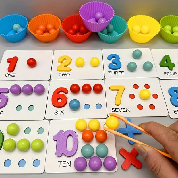 Montessori Wooden Arithmetic Learning Toy Set – Educational Counting & Sorting Game