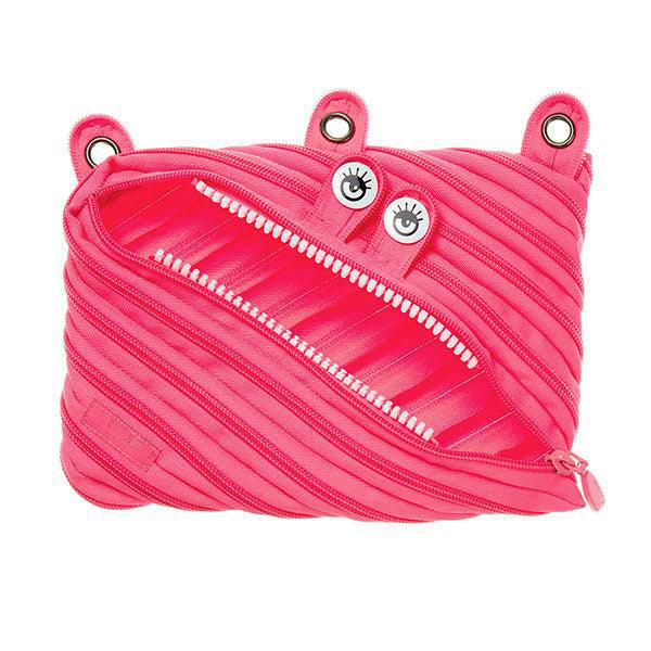 Monster 3-Ring Pencil Case – Fun Zipper Pouch with Wide Opening